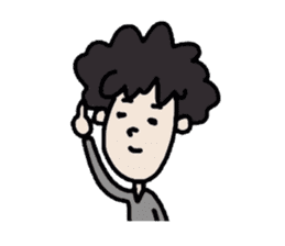 Naturally curly hair men sticker #1584274