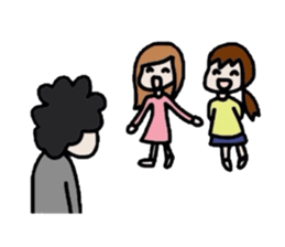 Naturally curly hair men sticker #1584280