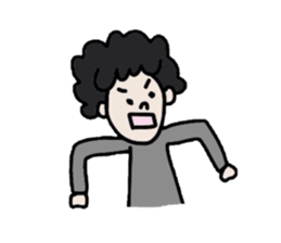 Naturally curly hair men sticker #1584288