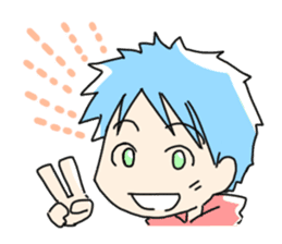 Naoshi's Stamp [Blue Hair Boy] sticker #1584376