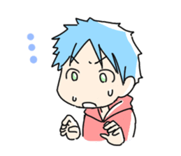 Naoshi's Stamp [Blue Hair Boy] sticker #1584381