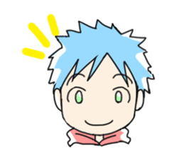 Naoshi's Stamp [Blue Hair Boy] sticker #1584388