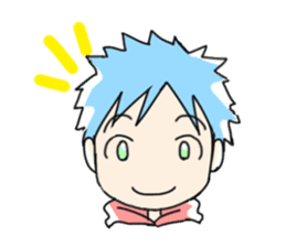 Naoshi's Stamp [Blue Hair Boy] sticker #1584388