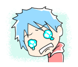 Naoshi's Stamp [Blue Hair Boy] sticker #1584389