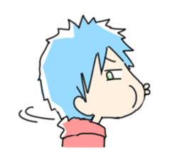 Naoshi's Stamp [Blue Hair Boy] sticker #1584390