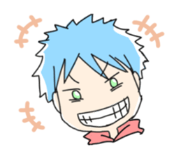 Naoshi's Stamp [Blue Hair Boy] sticker #1584396
