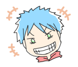 Naoshi's Stamp [Blue Hair Boy] sticker #1584396