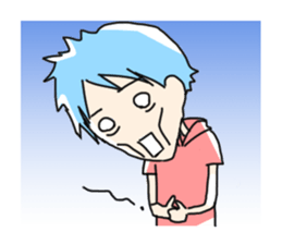Naoshi's Stamp [Blue Hair Boy] sticker #1584398