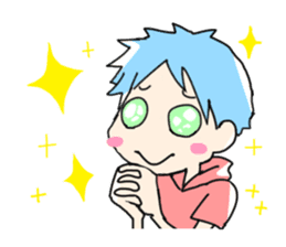 Naoshi's Stamp [Blue Hair Boy] sticker #1584399