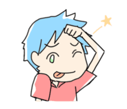 Naoshi's Stamp [Blue Hair Boy] sticker #1584404