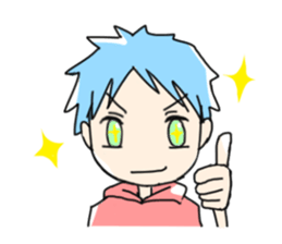 Naoshi's Stamp [Blue Hair Boy] sticker #1584405