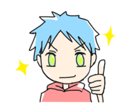 Naoshi's Stamp [Blue Hair Boy] sticker #1584405