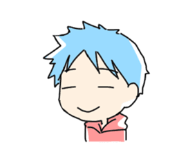 Naoshi's Stamp [Blue Hair Boy] sticker #1584409