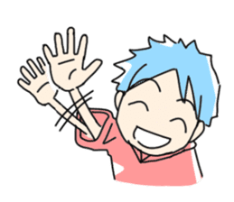 Naoshi's Stamp [Blue Hair Boy] sticker #1584410