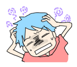 Naoshi's Stamp [Blue Hair Boy] sticker #1584414