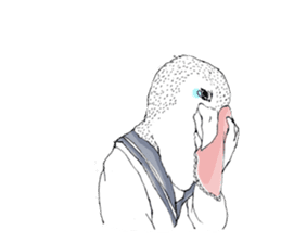 Pure and cute bird girl sticker #1584739