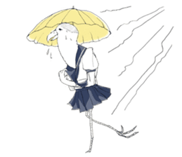 Pure and cute bird girl sticker #1584740