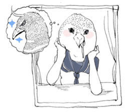 Pure and cute bird girl sticker #1584760