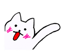 Simple sticker of white cat sticker #1590092