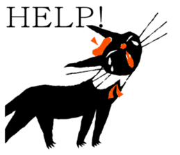 Black Cat Robin Sticker sticker #1590842