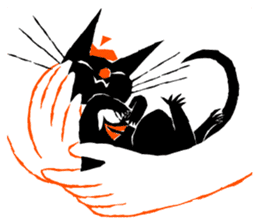 Black Cat Robin Sticker sticker #1590847