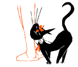 Black Cat Robin Sticker sticker #1590848