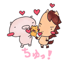 little pig and little horse 2 sticker #1591219