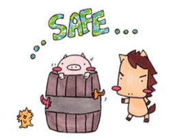 little pig and little horse 2 sticker #1591231