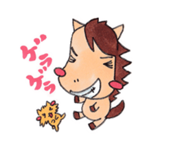 little pig and little horse 2 sticker #1591236