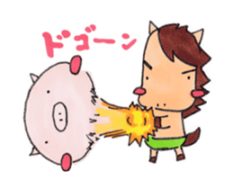 little pig and little horse 2 sticker #1591241