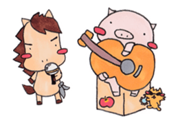 little pig and little horse 2 sticker #1591249