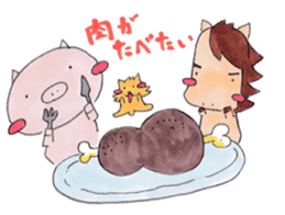 little pig and little horse 2 sticker #1591254