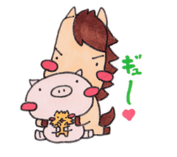 little pig and little horse 2 sticker #1591255