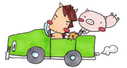 little pig and little horse 2 sticker #1591256