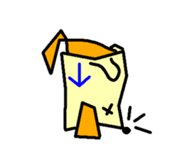 Paper bag dog sticker #1591744