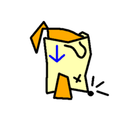 Paper bag dog sticker #1591744