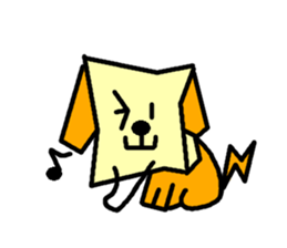 Paper bag dog sticker #1591748