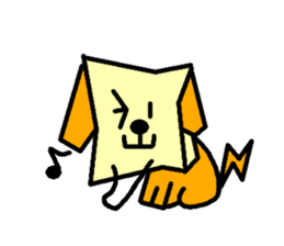 Paper bag dog sticker #1591748