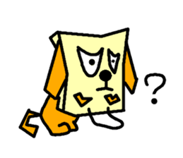 Paper bag dog sticker #1591749