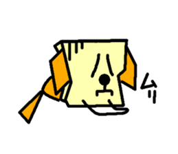 Paper bag dog sticker #1591756