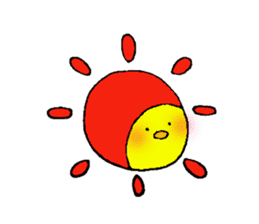 The chicken of a red cheek and budworm sticker #1594893