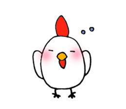 The chicken of a red cheek and budworm sticker #1594897