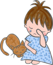 Cat and girl sticker #1595196