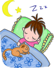 Cat and girl sticker #1595205