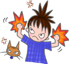 Cat and girl sticker #1595208