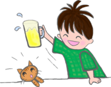 Cat and girl sticker #1595210