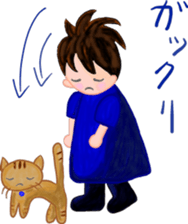 Cat and girl sticker #1595211