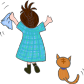 Cat and girl sticker #1595212