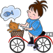 Cat and girl sticker #1595216