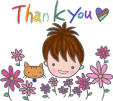 Cat and girl sticker #1595224